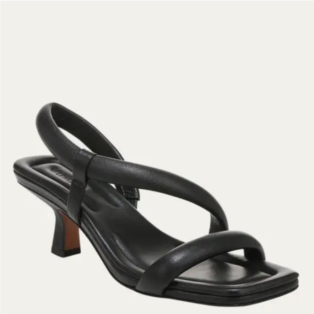 Vince Black Coline Tubular Leather Slingback Sandals Size 5.5